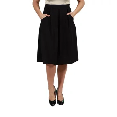 24seven Comfort Apparel Womens Mid Rise A-line Skirt In Black