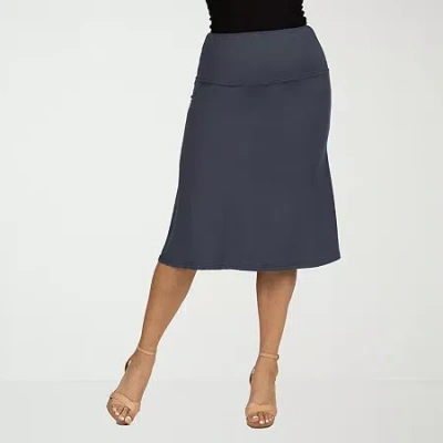 24seven Comfort Apparel Womens Mid Rise A-line Skirt In Gray