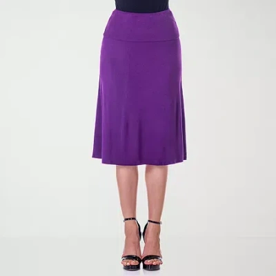 24seven Comfort Apparel Womens Mid Rise A-line Skirt In Purple