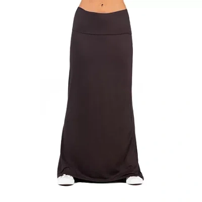 24seven Comfort Apparel Womens Mid Rise Maxi Skirt In Black