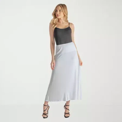 24seven Comfort Apparel Womens Mid Rise Stretch Fabric Maxi Skirt In Black
