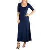 Shop 24seven Comfort Apparel Womens Midi T-shirt Dress Midi Dress In Blue