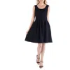 24seven Comfort Apparel Womens Mini Fit& Flare Fit & Flare Dress In Black