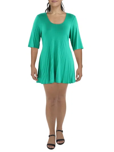 24seven Comfort Apparel Womens Open Chest Mini Mini Dress In Green