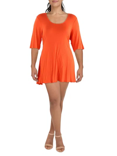 24seven Comfort Apparel Womens Open Chest Mini Mini Dress In Orange