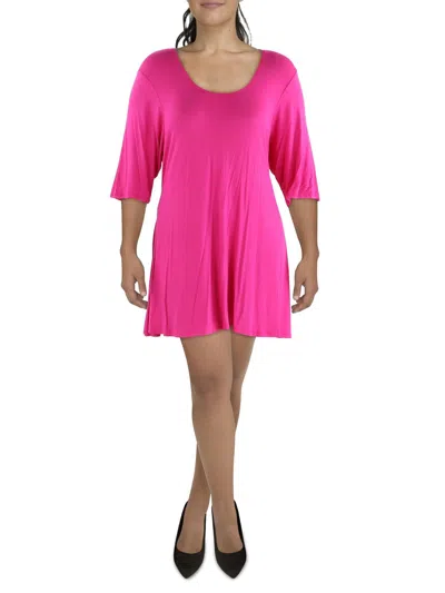 24seven Comfort Apparel Womens Open Chest Mini Mini Dress In Pink