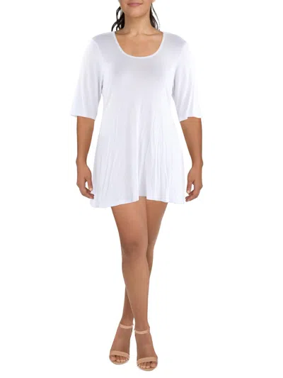 24seven Comfort Apparel Womens Open Chest Mini Mini Dress In White