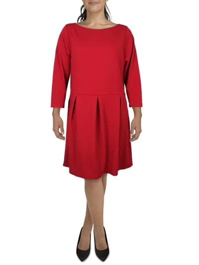 24seven Comfort Apparel Womens Pleated Knee-length Fit & Flare Dress In White
