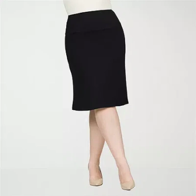 24seven Comfort Apparel Womens Plus A-line Skirt In Black