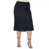 24seven Comfort Apparel Womens Plus Mid Rise A-line Skirt In Blue