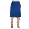 24seven Comfort Apparel Womens Plus Mid Rise A-line Skirt In Blue