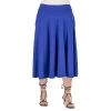 24seven Comfort Apparel Womens Plus Mid Rise A-line Skirt In Blue