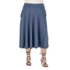 24seven Comfort Apparel Womens Plus Mid Rise A-line Skirt In Blue