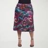 24seven Comfort Apparel Womens Plus Mid Rise A-line Skirt In Multi