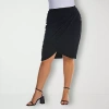 24seven Comfort Apparel Womens Plus Mid Rise Pencil Skirt In Black