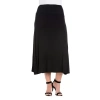 24seven Comfort Apparel Womens Plus Mid Rise Stretch Fabric Maxi Skirt In Black