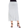 24seven Comfort Apparel Womens Plus Mid Rise Stretch Fabric Maxi Skirt In Gray