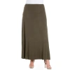 24seven Comfort Apparel Womens Plus Mid Rise Stretch Fabric Maxi Skirt In Green
