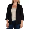 24seven Comfort Apparel Womens Plus Midweight Softshell Vest Jacket In Black