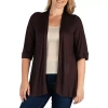 24seven Comfort Apparel Womens Plus Midweight Softshell Vest Jacket In Brown