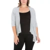24seven Comfort Apparel Womens Plus Midweight Softshell Vest Jacket In Gray
