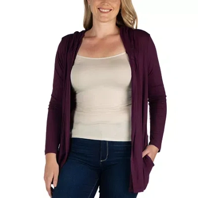 24seven Comfort Apparel Womens Plus Midweight Softshell Vest Jacket In Purple