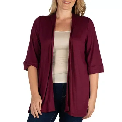 24seven Comfort Apparel Womens Plus Midweight Softshell Vest Jacket In Red