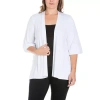 24seven Comfort Apparel Womens Plus Midweight Softshell Vest Jacket In White