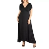 24seven Comfort Apparel Womens Plus Short Sleeve Maxi Dress In Black