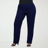 24seven Comfort Apparel Womens Plus Skinny Mid Rise Pant In Blue