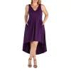 24seven Comfort Apparel Womens Plus Sleeveless Midi A-line Dress In Purple