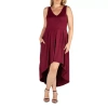 24seven Comfort Apparel Womens Plus Sleeveless Midi A-line Dress In Red