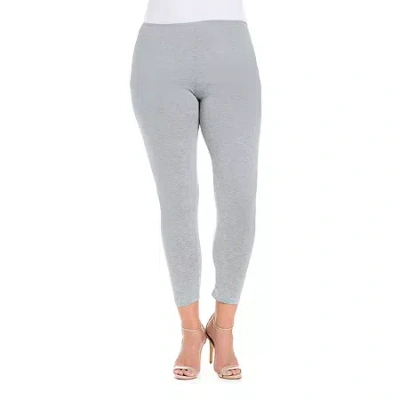 24seven Comfort Apparel Womens Plus Slim Mid Rise Ankle Pant In Gray