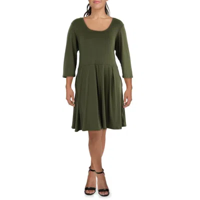 24seven Comfort Apparel Womens Pocket 3/4 Sleeve Mini Dress In Multi