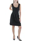 24seven Comfort Apparel Maternity Knee Length A-line Elbow Sleeve Dress In Black