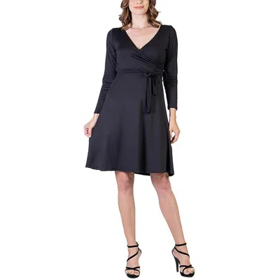24seven Comfort Apparel Womens Polyester Mini Dress In Black