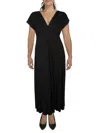 24seven Comfort Apparel Womens Poncho Sleeve Long Maxi Dress In Black