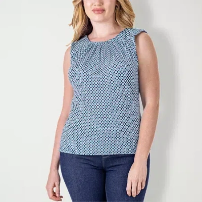 24seven Comfort Apparel Womens Round Neck Sleeveless Blouse In Multi