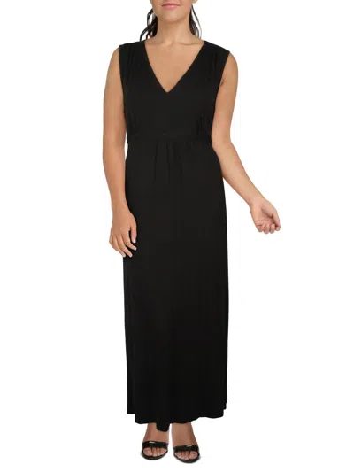 24seven Comfort Apparel Womens Scoop Neck Long Maxi Dress In Black