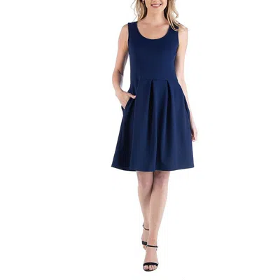 24seven Comfort Apparel Womens Scoopneck Sleeveless Maxi Dress In Blue
