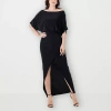 24seven Comfort Apparel Womens Short Sleeve Maxi Dress In Black