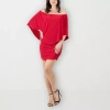 24seven Comfort Apparel Womens Short Sleeve Sheath Dress In Red
