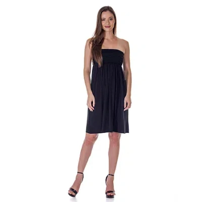 24seven Comfort Apparel Womens Strapless Pleated Empire Waist Flared A Line Knee Length Dress In Animal Print