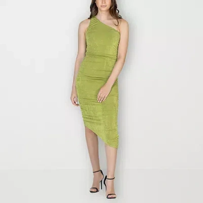 24seven Comfort Apparel Womens Sleeveless Midi Party Dress In Green