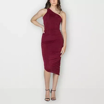 24seven Comfort Apparel Womens Sleeveless Midi Party Dress In Red