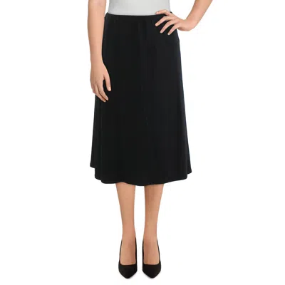24seven Comfort Apparel Womens Solid Rayon A-line Skirt In Black
