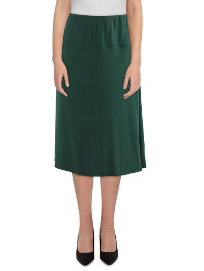 24seven Comfort Apparel Womens Solid Rayon A-line Skirt In Green