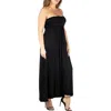 24seven Comfort Apparel Maternity Sleeveless Empire Waist Maxi Dress In Black