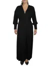 24seven Comfort Apparel Womens Jersey Casual Maxi Dress In Black