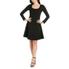 24seven Comfort Apparel Knee Length Cap Sleeve Maternity Dress With Pocket Detail In Black